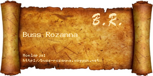 Buss Rozanna névjegykártya